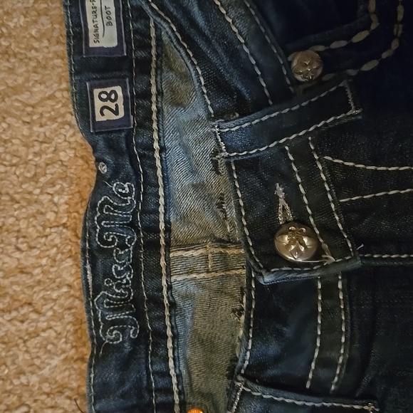 Miss Me Women's Blue Jeans with Peace Sign Embellishment - Picture 5 of 6